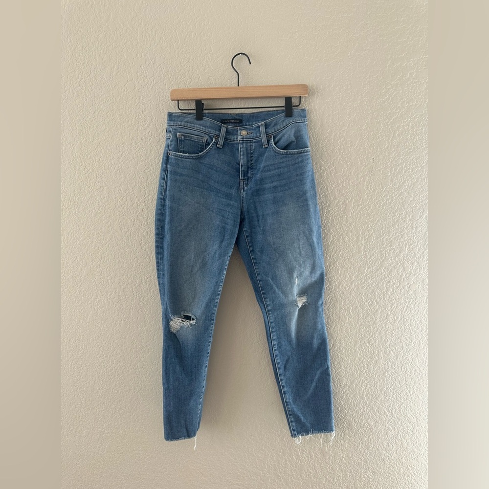 Lucky Brand Mid Rise Ava Skinny Ankle Distressed Jeans Size 8/29